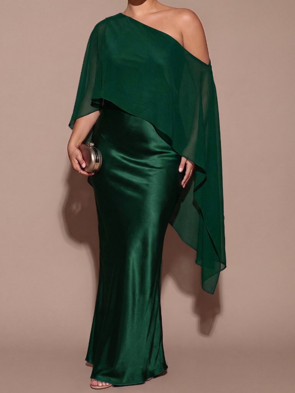Dark Green Preppy Women's Fitted Maxi Dress - Picture 4 of 7